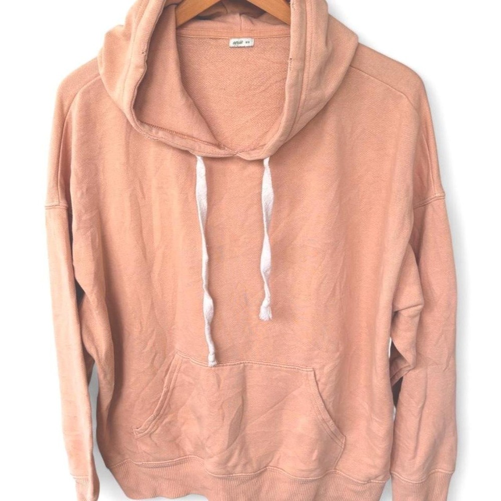 Aerie Oversized Soft Hoodie in Medium. Distressed Hood Peach Blush Medium